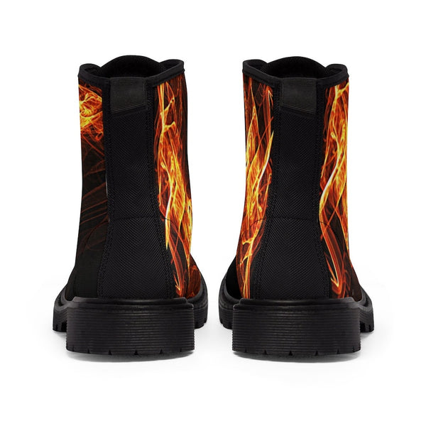 Abstract flames Canvas Boots,Casual,Hiking/Christmas/Thanksgiving/Birthday/His/Hers/Couple/Anniversary/Graduation Gifts