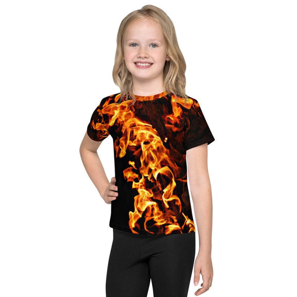 Fire Flames T-Shirt, Adult,Youth/Kids Unisex Lightweight T-shirt,Gift for Christmas/Thanksgiving/Birthday/Graduation/Halloween/Housewarming