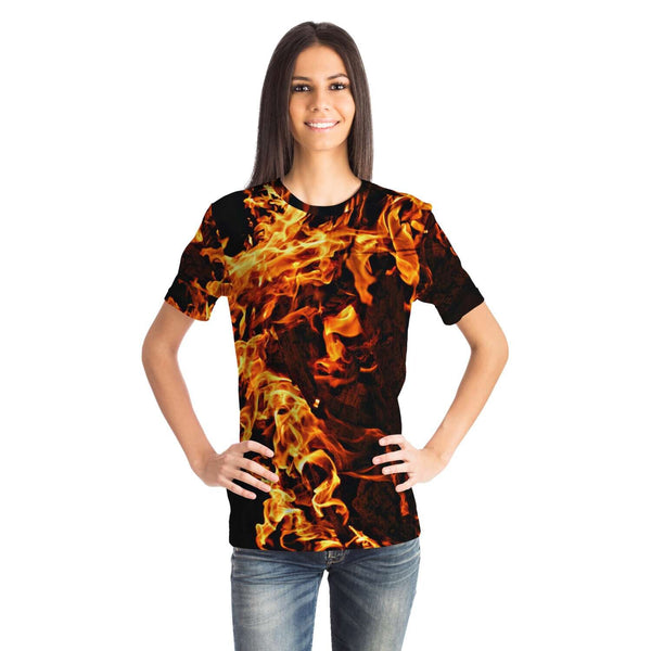 Fire Flames T-Shirt, Adult,Youth/Kids Unisex Lightweight T-shirt,Gift for Christmas/Thanksgiving/Birthday/Graduation/Halloween/Housewarming