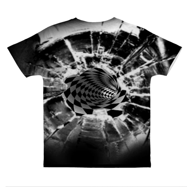 Bullet Hole Vortex Kids,Teen/Youth T-Shirt Optical illusion,Black/White Hypnotic Unisex T-shirt, Thanksgiving/bday/christmas gift