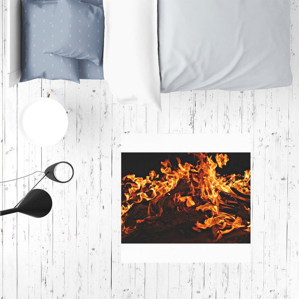 Fire Flames Play Mat,Carpet/Rug/Pet Feeding, realistic flames, Christmas/Thanksgiving/Housewarming/Baby Shower/Anniversary/Flame lover Gifts