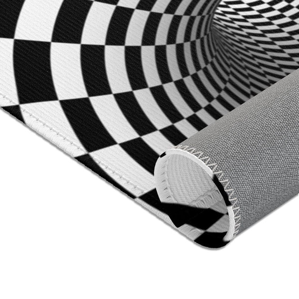 Checker Vortex Area Rug,Optical illusion decor,Housewarming Gift,Anniversary/Birthday Gift,Graduation Gift,Easter/Mother&#39;s Day gift for Her