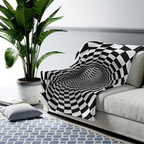 Checker Vortex Blanket Velveteen Plush,Sofa Throw,TV-time Snuggle Blanket,Winter Cuddle Blanket,Christmas,Thanksgiving/Graduation/Occasion