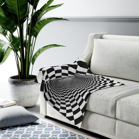 Checker Vortex Blanket Velveteen Plush,Sofa Throw,TV-time Snuggle Blanket,Winter Cuddle Blanket,Christmas,Thanksgiving/Graduation/Occasion