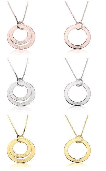 1-5 Disc Pendant Necklace,Sterling Silver,24K Gold/Rose Gold Plating/Valentine&#39;s Day gift,Birthday gift,Mother&#39;s Day Gift,gifts for her