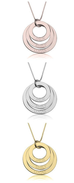 1-5 Disc Pendant Necklace,Sterling Silver,24K Gold/Rose Gold Plating/Valentine&#39;s Day gift,Birthday gift,Mother&#39;s Day Gift,gifts for her