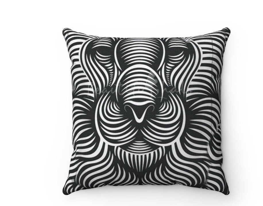 Lion Face optical illusion Cushion & Cover in Linen, Suede, Satin, home decor gifts, Christmas,Thanksgiving/Housewarming/Birthday/Graduation