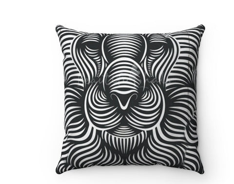 Lion Face optical illusion Cushion & Cover in Linen, Suede, Satin, home decor gifts, Christmas,Thanksgiving/Housewarming/Birthday/Graduation