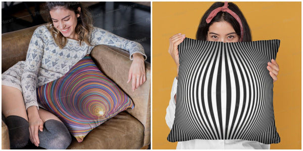 Optical illusion Printed Cushion Cover,Linen,Suede,Satin,home decor,Gift for Couples/Christmas/Housewarming/Birthday/Graduation/Valentine