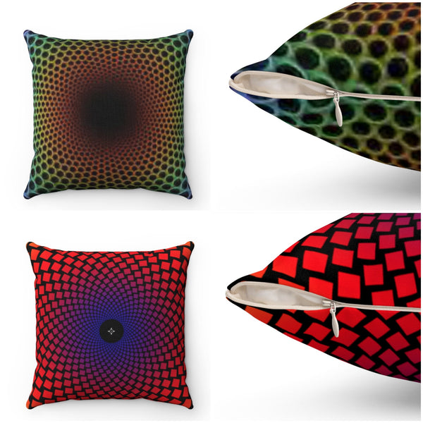 Green Radial Optical illusion Print Cushion & Cover -Linen, Suede, Satin,home decor, Christmas/Thanksgiving/Housewarming/Birthday/Graduation