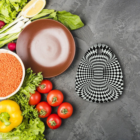 Optic Art Glass Cutting Board, Teardrop,serving board.Christmas/Thanksgiving/Housewarming/Birthday/Anniversary/Graduation Gifts