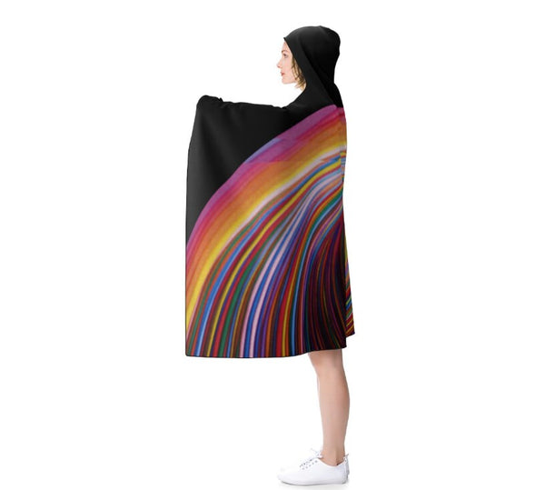 rainbow vortex Hooded Blanket, fireplace,Snuggle Christmas/Thanksgiving/Housewarming/Baby Shower/Anniversary/LBGTQO/Graduation/Couple  Gifts
