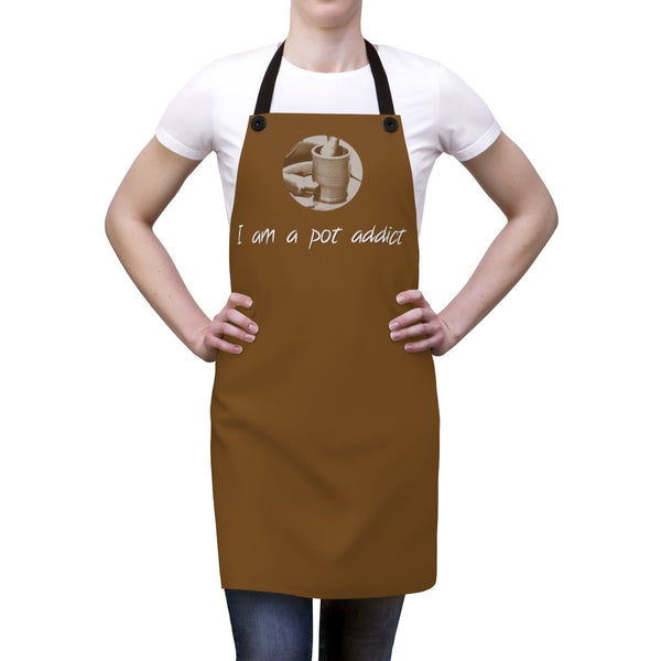 Pot Addict Apron, Pottery Clay Art Studio Printed Apron, Potters,Unisex, Christmas/Thanksgiving/Birthday Gift, Cute Valentine Gift