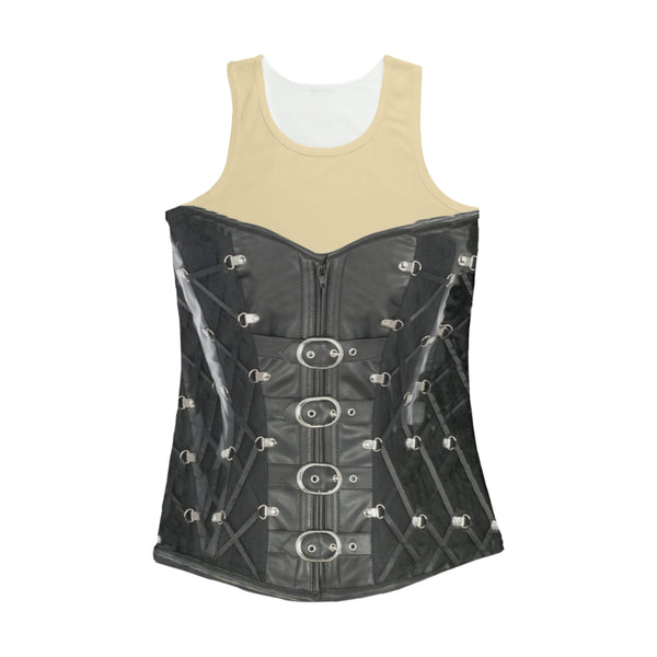 Corset look Tank top,Leather Corset look Casual top,Light,Medium/Dark skin,Valentine&#39;s Day gift,Birthday gift,Mother&#39;s Day Gift,gift for her