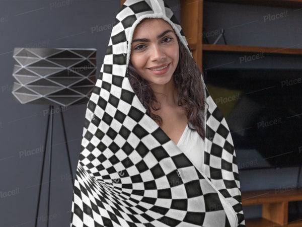 Optic Art Hooded Blanket, Christmas,Thanksgiving/Birthday/Any Occasion Gifts/Cape/Camping/TV-time/Fireplace Snuggler