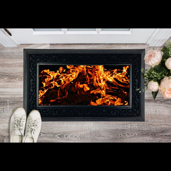 Fire Flames Doormat Printed,Personalised,Housewarming,Home decor/Couples/Thanksgiving/Christmas/New Year/Anniversary/Birthday/Friends Gifts