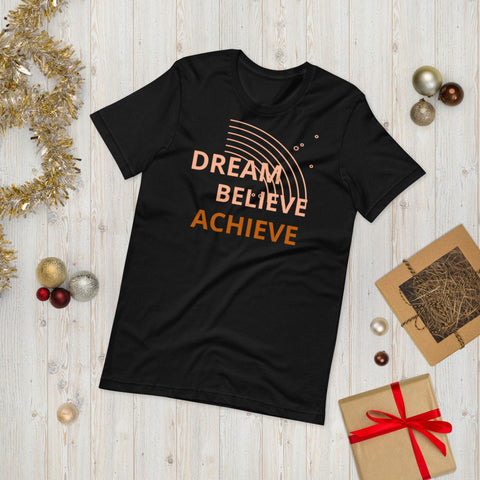 Dream Believe Achieve, Kids,Adults,Unisex Lightweight/Black N White Tees, 3D Printed,Anti Covid,Christmas/Thanksgiving/Birthday gift