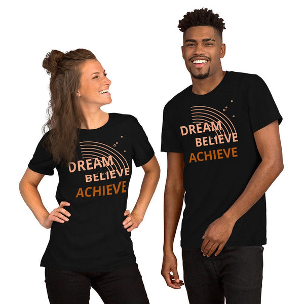 Dream Believe Achieve, Kids,Adults,Unisex Lightweight/Black N White Tees, 3D Printed,Anti Covid,Christmas/Thanksgiving/Birthday gift