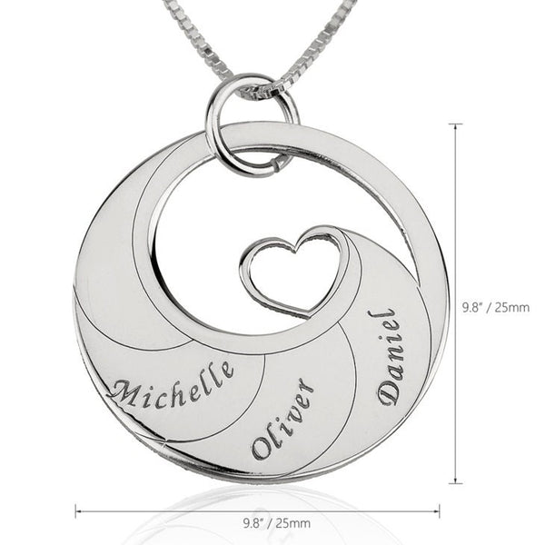 Personalized Engraved Heart Necklace,925 Silver,24K Gold/Rose Gold Plate,Valentine&#39;s Day gift,Birthday gift,Mother&#39;s Day Gift,gift for her,