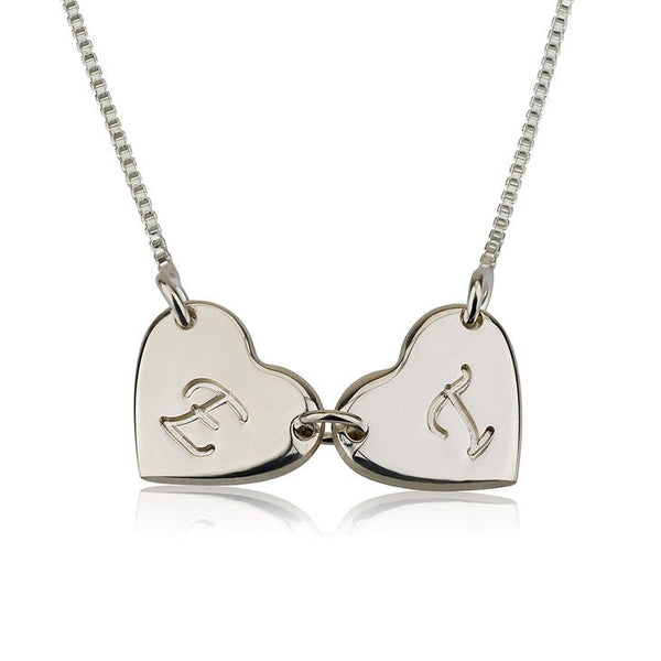Engraved Initials Heart Necklace,925 Silver,24K Gold/Rose Gold Plating,Valentine&#39;s Day gift,Birthday gift,Mother&#39;s Day Gift,gifts for her