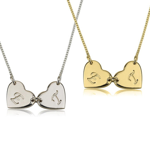 Engraved Initials Heart Necklace,925 Silver,24K Gold/Rose Gold Plating,Valentine&#39;s Day gift,Birthday gift,Mother&#39;s Day Gift,gifts for her