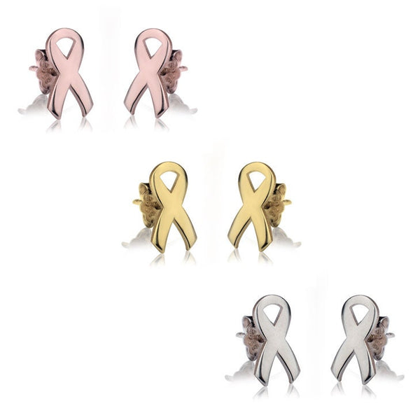 Pink Ribbon Ear Rings,Silver,24K Gold/Rose Gold,Mother&#39;s Day gift,Birthday gift,Cancer Survivor gifts,Breast Cancer Support Pink ribbon gift