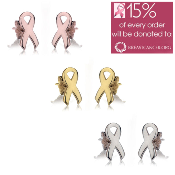 Pink Ribbon Ear Rings,Silver,24K Gold/Rose Gold,Mother&#39;s Day gift,Birthday gift,Cancer Survivor gifts,Breast Cancer Support Pink ribbon gift