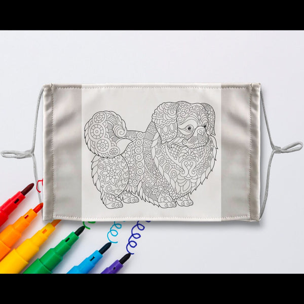 3-Style Doggy DIY Kit Coloring Face Mask with a Pack of 8 Coloured Fabric Textile Markers, Thoughtful Funny Valentine&#39;s Gift