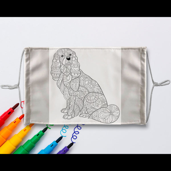 3-Style Doggy DIY Kit Coloring Face Mask with a Pack of 8 Coloured Fabric Textile Markers, Thoughtful Funny Valentine&#39;s Gift