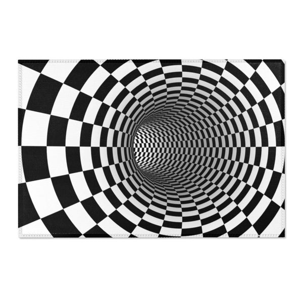 Checker Vortex Area Rug,Optical illusion decor,Housewarming Gift,Anniversary/Birthday Gift,Graduation Gift,Easter/Mother&#39;s Day gift for Her