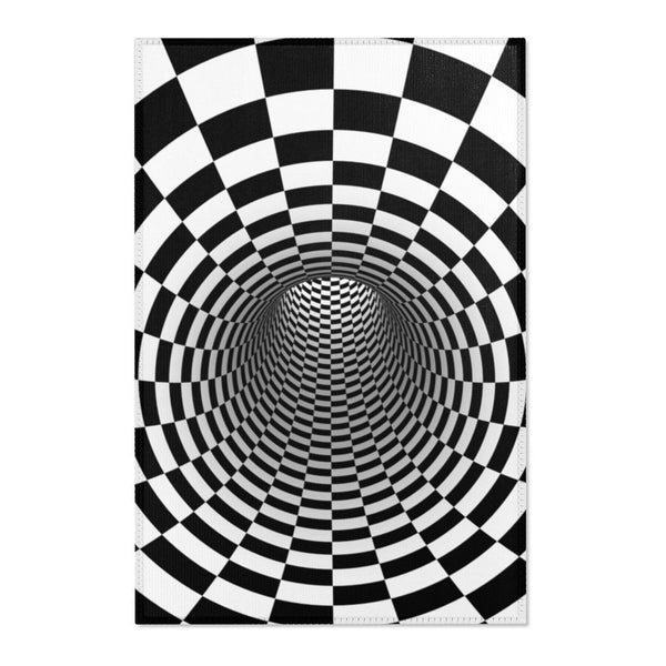 Checker Vortex Area Rug,Optical illusion decor,Housewarming Gift,Anniversary/Birthday Gift,Graduation Gift,Easter/Mother&#39;s Day gift for Her