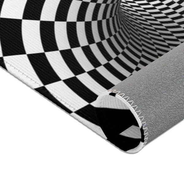 Checker Vortex Area Rug,Optical illusion decor,Housewarming Gift,Anniversary/Birthday Gift,Graduation Gift,Easter/Mother&#39;s Day gift for Her