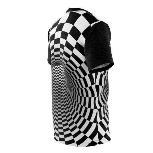 Checker Vortex Kids,Adults T-Shirt Optical illusion,Black/White Hypnotic Unisex T-shirt, Thanksgiving/bday/christmas gift