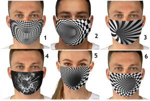 6 Vortex Illusion Optics Psychedelic Hypnotic Face Mask  Realistic  Fabric Mask for adults,kids. Reusable Washable,Funny Valentine&#39;s Gift