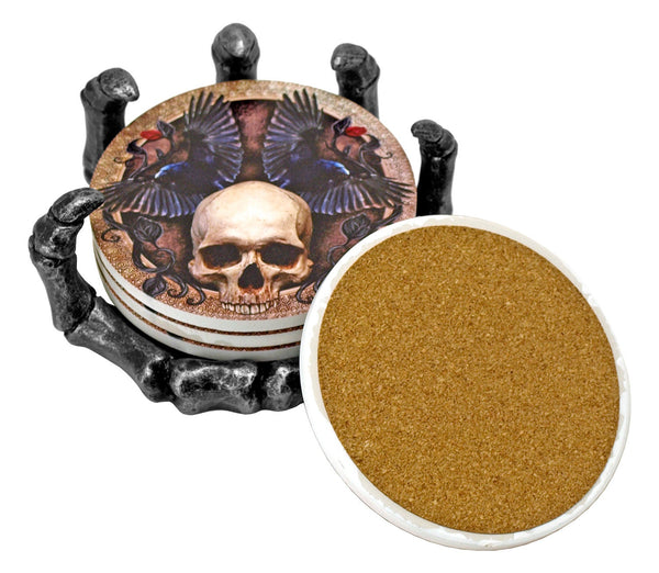 Skeleton Hand 4pc Coaster set,Halloween gift,Halloween decor,funny Birthday gift,Housewarming gift,Gamer gift, gifts for him, gameroom gift