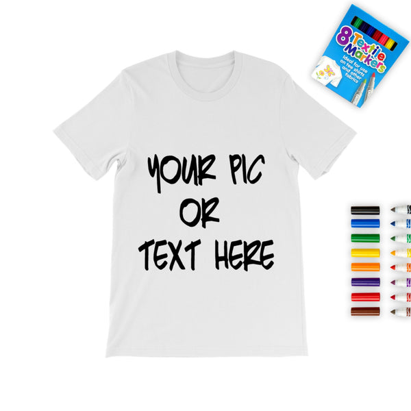 Personalized Coloring T-shirt,Fabric Coloring Kit, Paint Your own T-shirt,Valentines Day Gift,Cute Birthday T-shirt gift,Kids Birthday Gifts