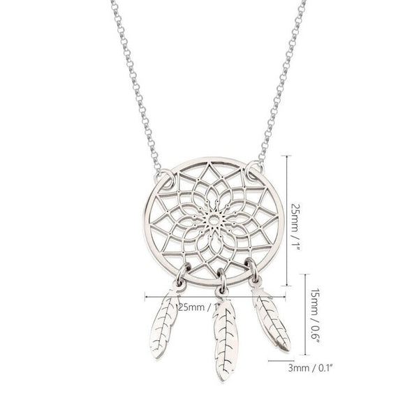 DreamCatcher Mystic Necklace,Sterling Silver,24K Gold/Rose Gold Plating, New Year/Spiritual/Valentine/Birthday/Anniversary/Friends Gifts