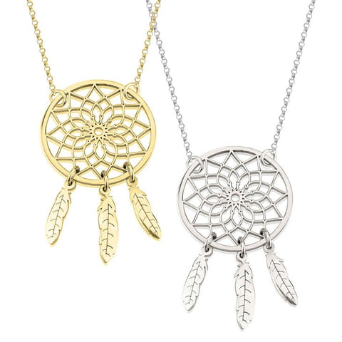 DreamCatcher Mystic Necklace,Sterling Silver,24K Gold/Rose Gold Plating, New Year/Spiritual/Valentine/Birthday/Anniversary/Friends Gifts