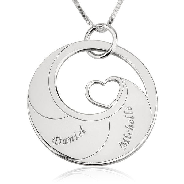 Personalized Engraved Heart Necklace,925 Silver,24K Gold/Rose Gold Plate,Valentine&#39;s Day gift,Birthday gift,Mother&#39;s Day Gift,gift for her,
