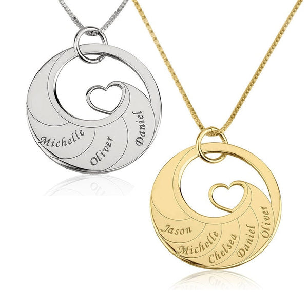 Personalized Engraved Heart Necklace,925 Silver,24K Gold/Rose Gold Plate,Valentine&#39;s Day gift,Birthday gift,Mother&#39;s Day Gift,gift for her,
