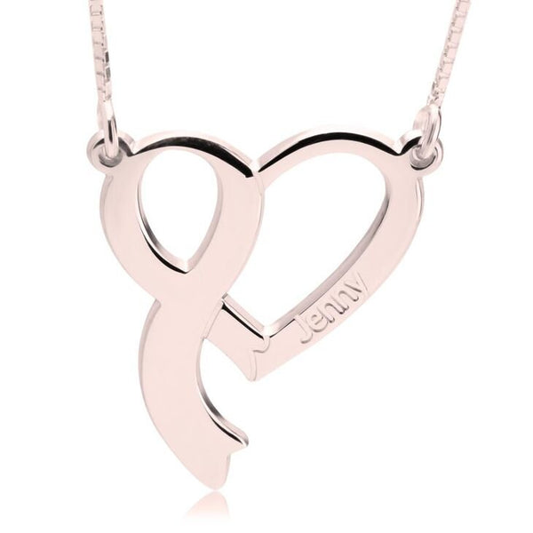 Pink Ribbon  Charity Necklace, Silver,24K Gold/Rose Gold, Mother&#39;s Day gift, Birthday gift, Cancer Survivor gifts,Support Breast Cancer Gift