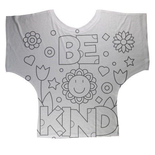 Be Kind WOMEN&#39;S  Batwing SLEEVE T-shirt, Gifts for Her, Women&#39;s Batwing Tee, Valentine Gift, DIY Coloring T-shirt, Paint your own Tee
