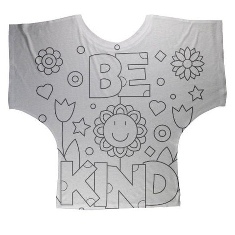 Be Kind WOMEN&#39;S  Batwing SLEEVE T-shirt, Gifts for Her, Women&#39;s Batwing Tee, Valentine Gift, DIY Coloring T-shirt, Paint your own Tee