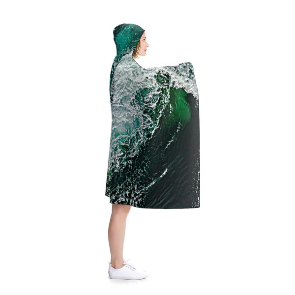Ocean Waves Hooded Blanket, Christmas,Thanksgiving,Birthday,Valentine Gifts,Cape,Camping,TV-time/Fireplace Snuggler Gift, Realistic Blanket