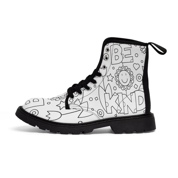 Be Kind Paintable Canvas Boots,Casual Hiking,Realistic print, Birthday/His/Hers/Couples Gift/Graduation/Valentine Gift