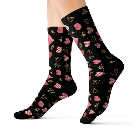 Assorted Color Hearts Splash Socks,ribbed,cushion bottoms,Valentine&#39;s Gift,Cute socks gift, Gifts for Her, Gifts for Him, Unisex socks gift