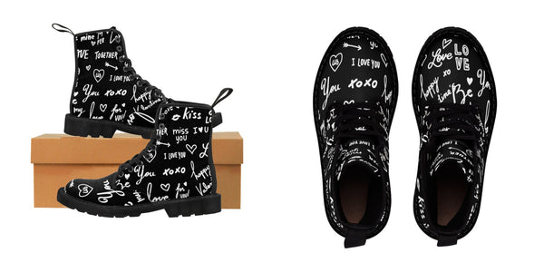 Kid/Adult Love Notes Canvas Boots,Casual Hiking,Gift for Christmas/Thanksgiving/Birthday/His/Hers/Couple Gifts,Graduation/Valentine Gifts