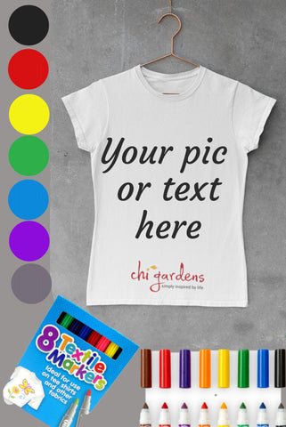Personalized Coloring T-shirt,Fabric Coloring Kit, Paint Your own T-shirt,Valentines Day Gift,Cute Birthday T-shirt gift,Kids Birthday Gifts