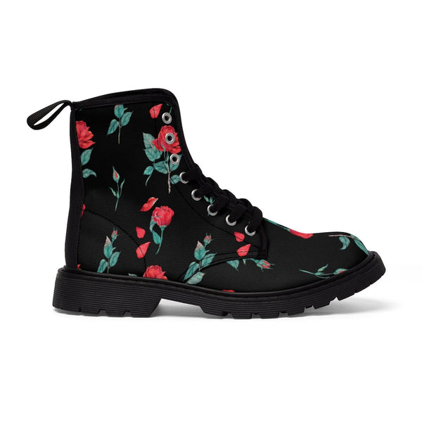 Kids/Adults Roses  on White Canvas Boots,,Gift for Christmas/Thanksgiving/Birthday/His/Hers/Couple Gifts,Graduation/Valentine Gifts