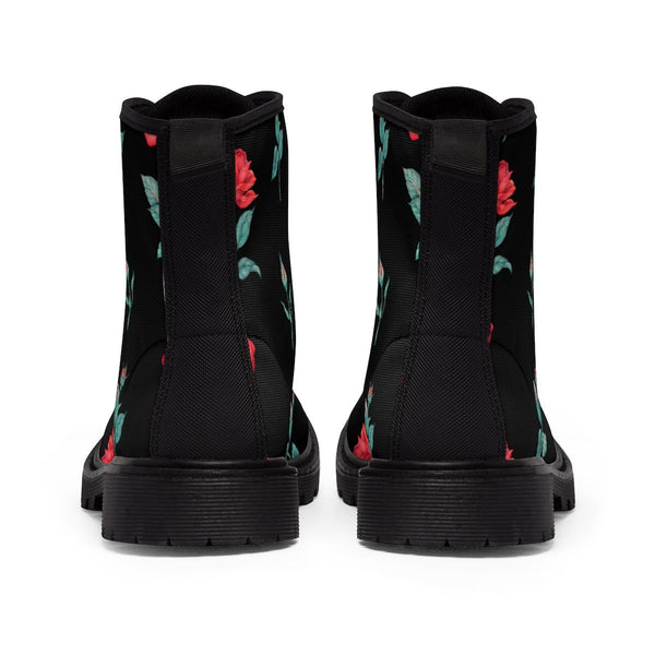 Kids/Adults Roses  on White Canvas Boots,,Gift for Christmas/Thanksgiving/Birthday/His/Hers/Couple Gifts,Graduation/Valentine Gifts